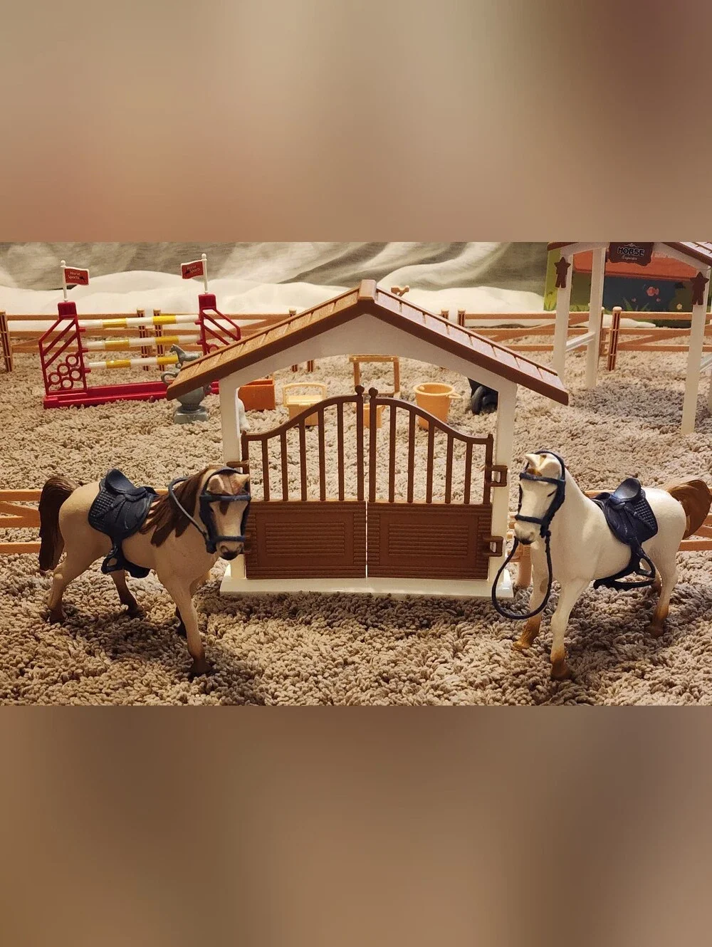 Peagrav Horse Stable Playset Horses & Toy Figure for Boys & Girls, Talking Horse